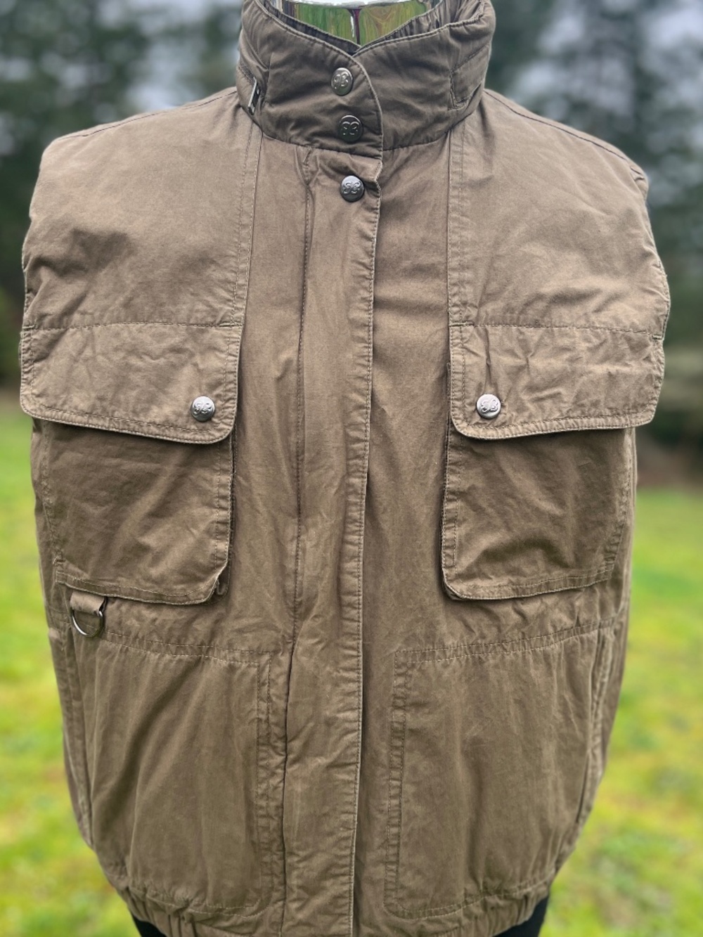 EDDIE BAUER Puffer Vest | Goose Down Quilted Full Zip Hood Brown | Womens Large